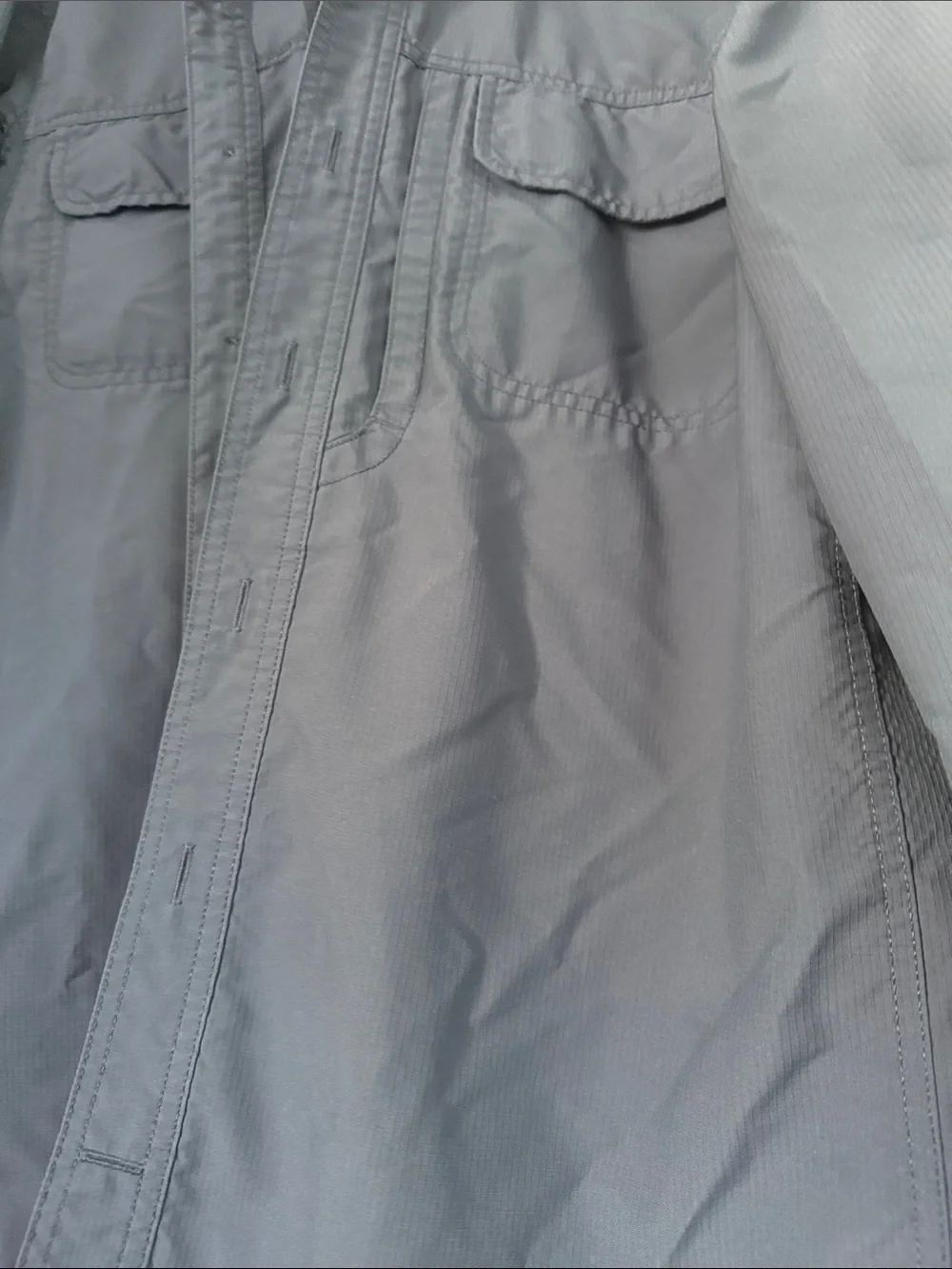 Duluth Trading Co Slate Blue Long Sleeve Button Up Shirt